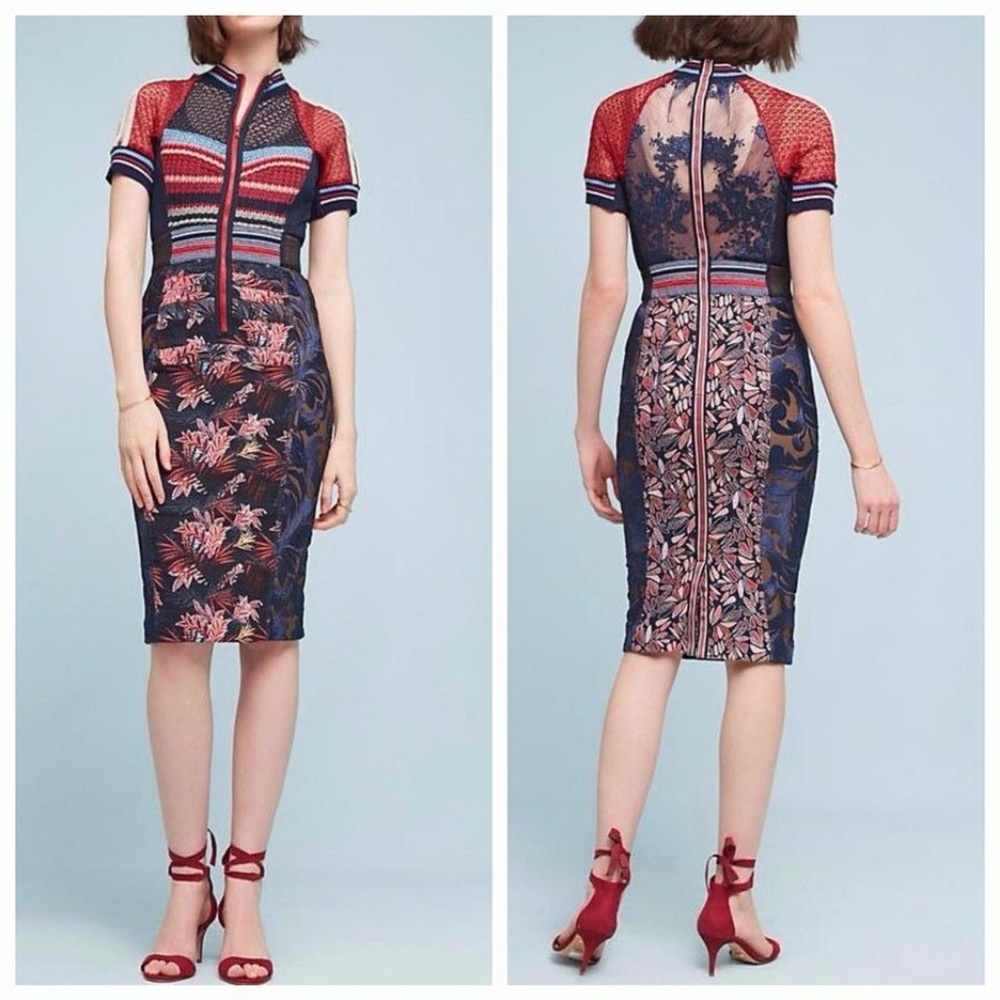 Anthropologie Byron Lars Jewel Jacquard Dress